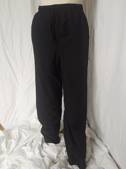 black cargo pants white stitching